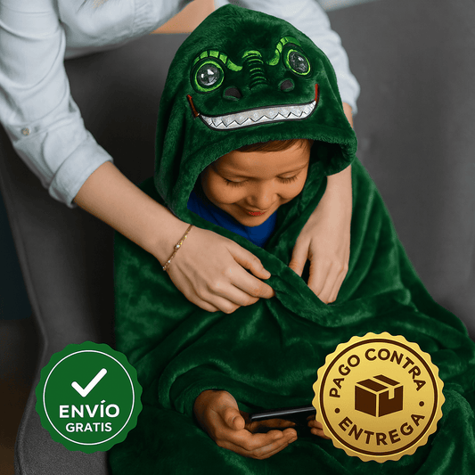 🌟 Cobija Infantil con Capota y Ojos Luminosos LED™